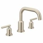 Brushed nickel two-handle roman tub faucet ,