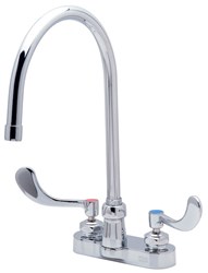 Z812C4-XL AquaSpec Centerset 8&quot; Gooseneck Faucet with 4 Wrist Blade Handle ,Z812C4XL